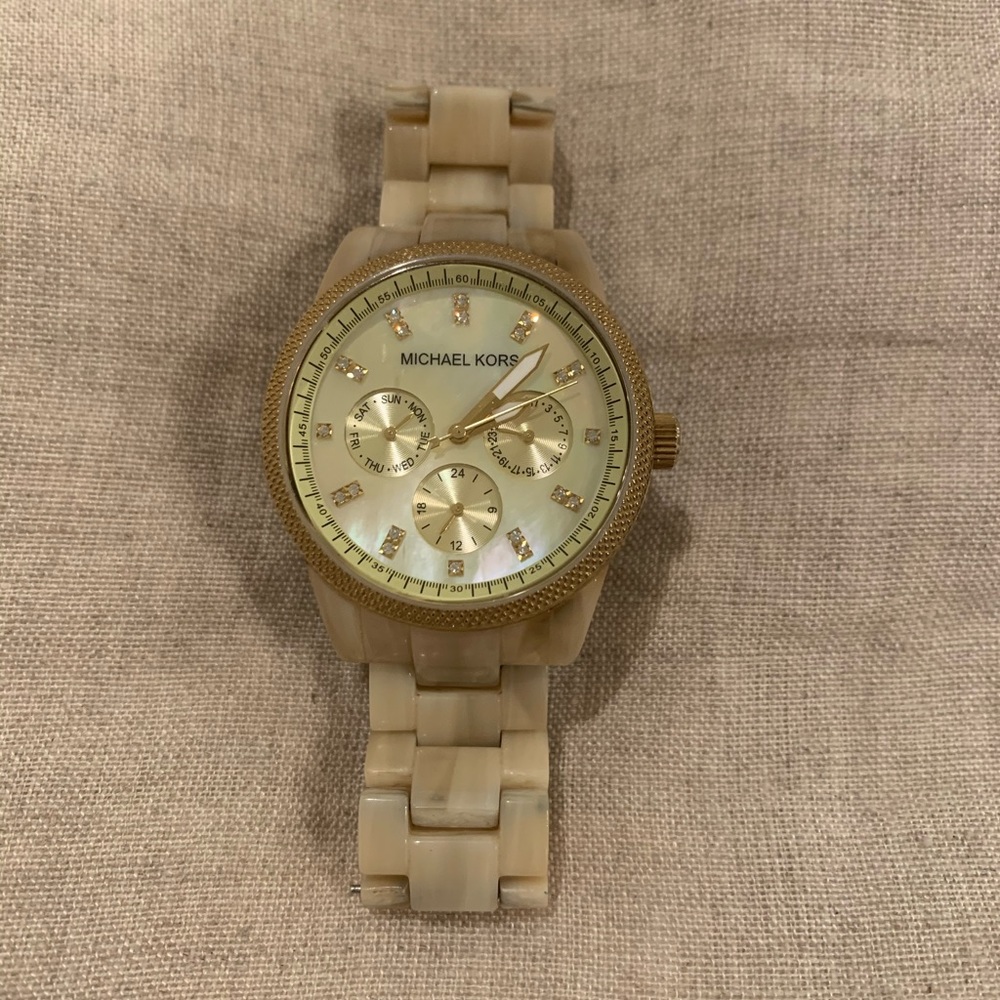 Michael Kors Horn and gold watch